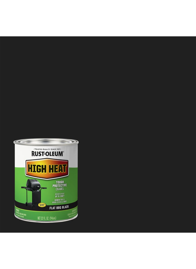RUST-OLEUM Rust-Oleum 7778502 High Brush On Paint Heat Protective Enamel, 32 Fl Oz (Pack of 1), Bar-B-Que Black  - Image 4