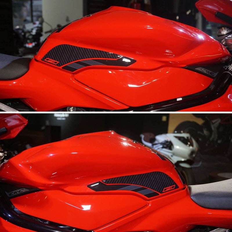 labelbike 3D Gel Resin Stickers Side Tank Protectors Motorcycle Compatible with Mv Agusta F3 2021 Black