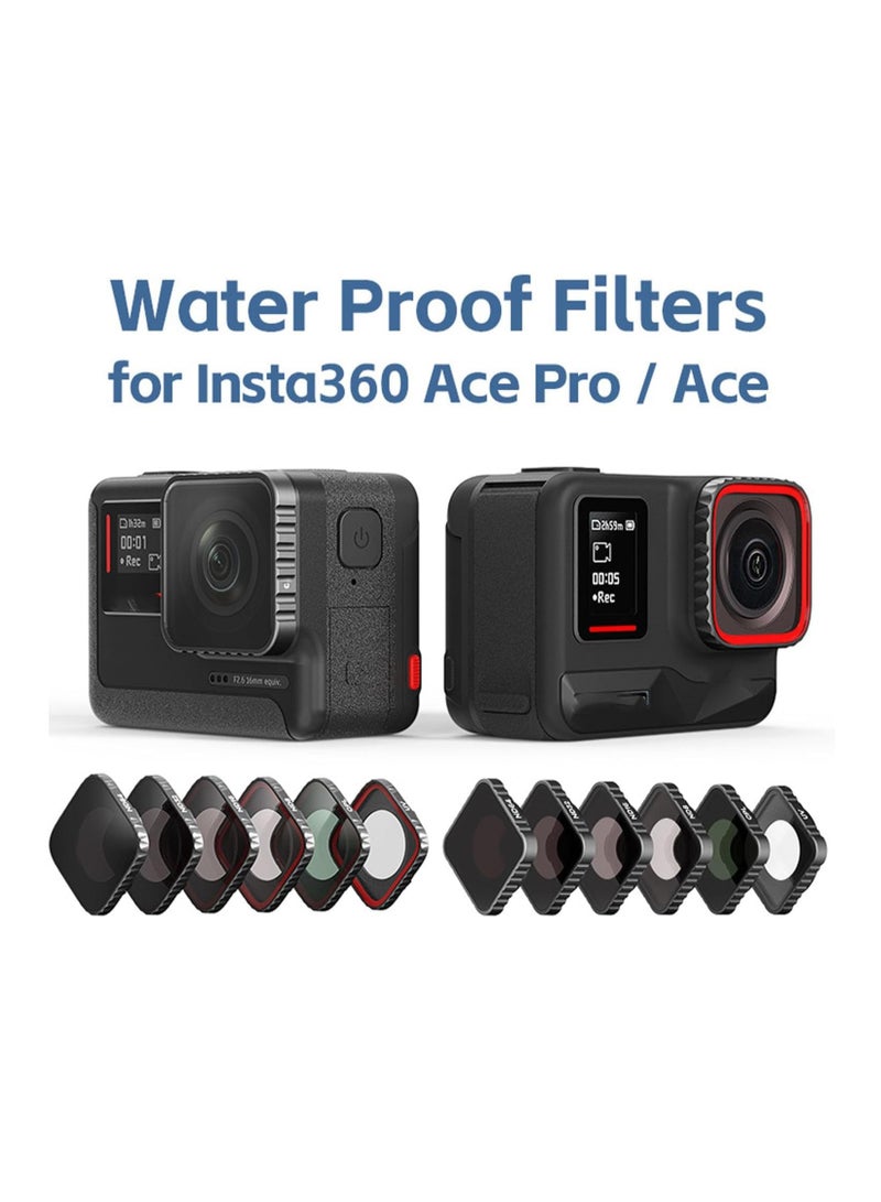 Waterproof Lens Filter Set for Insta 360 Ace Pro with ND8 ND16 ND32 ND64 Neutral Density Filters and Accessories - Image 2