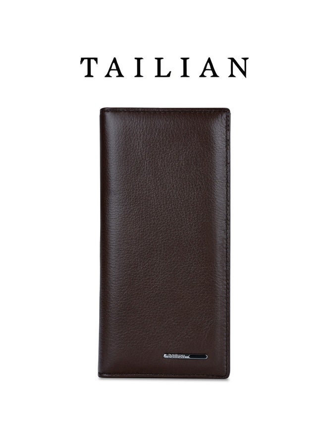 TAILIAN Genuine Leather Men's Long Business Wallet - Image 1