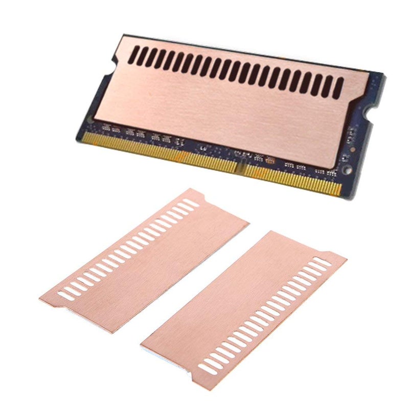 Easycargo Laptop Memory Heatsink Kit, Copper Heat Sink + Pre-Applied Thermal Conductive Adhesive Tape, Cooler Heatsink Pad for Cooling Laptop Notebook Memory RAM DDR5 DDR4 DDR3 SODIMM - Image 1