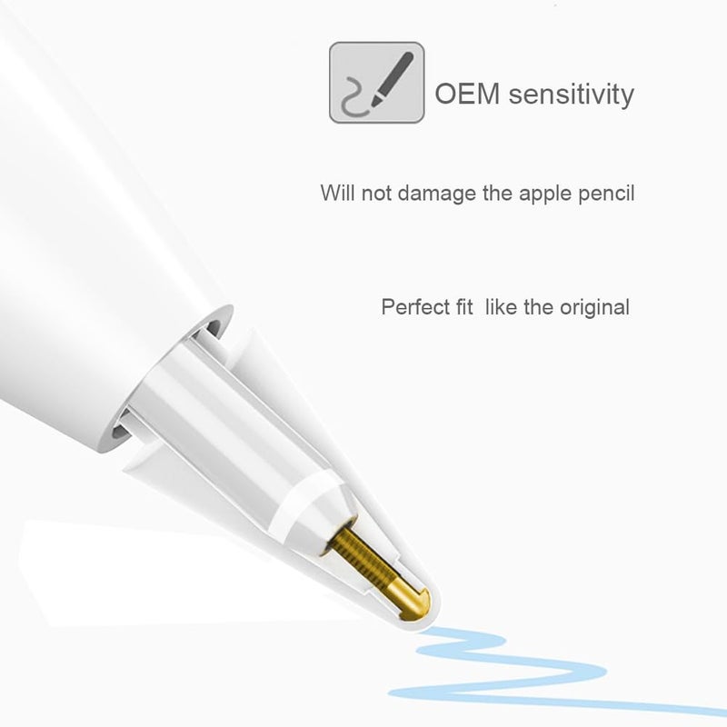 SIXFU Replacement Tips for Apple Pencil 1st Generation/ 2nd Generation Tips, iPad Pencil Nibs Accessories for Apple Pen Pro/USB-C/ 1/2 Gen(8 Pack) - Image 3