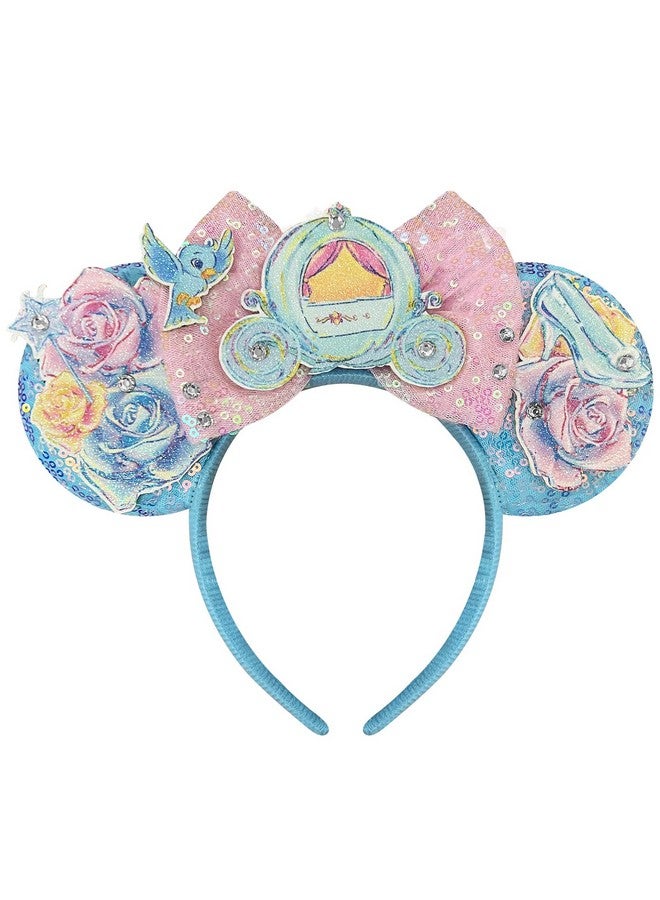 Bolonar Mouse Ears Headband for Women Princess Mouse Ears Bows Mouse Ear Princess Party Decorations Carriages