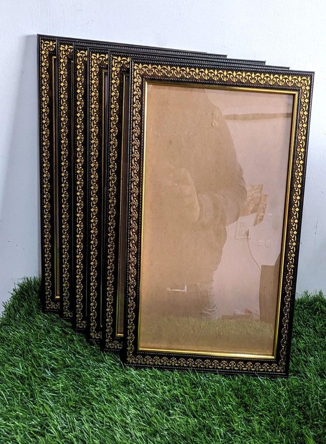 Stuthi Arts مجموعة ستوثي آرتس المكونة من 6 إطارات صور بحجم A3 (11.69 × 16.54 بوصة) بنمط أنيق، إطارات جدارية للشهادات والصور والأعمال الفنية (6، بني ذهبي A3) - Image 2