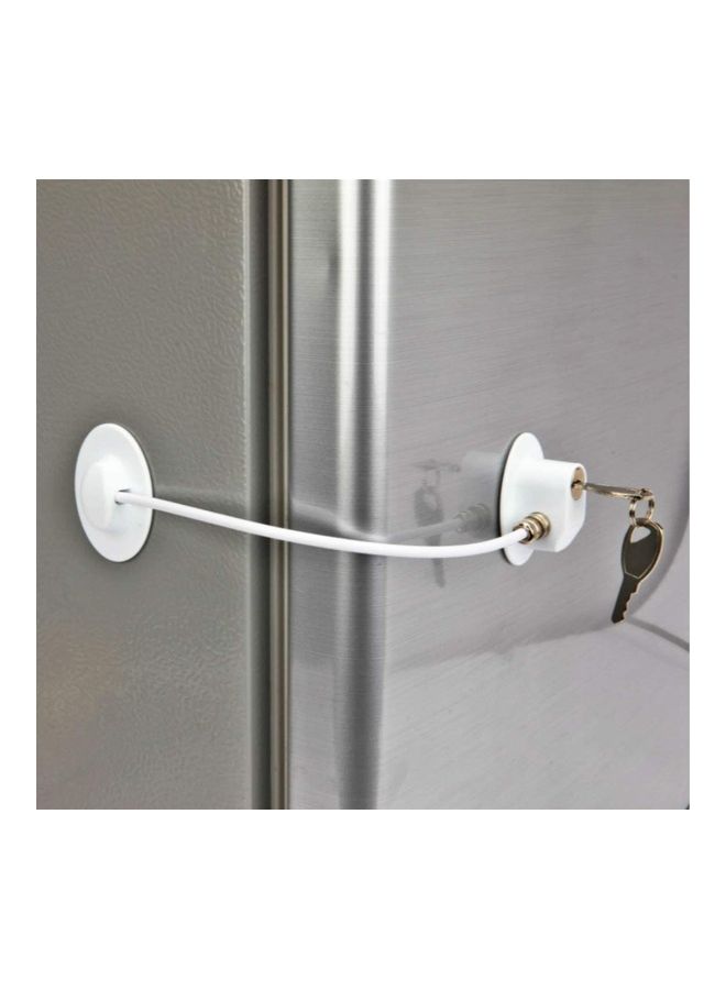 1-Piece Refrigerator Lock With 2 Keys White - Image 1