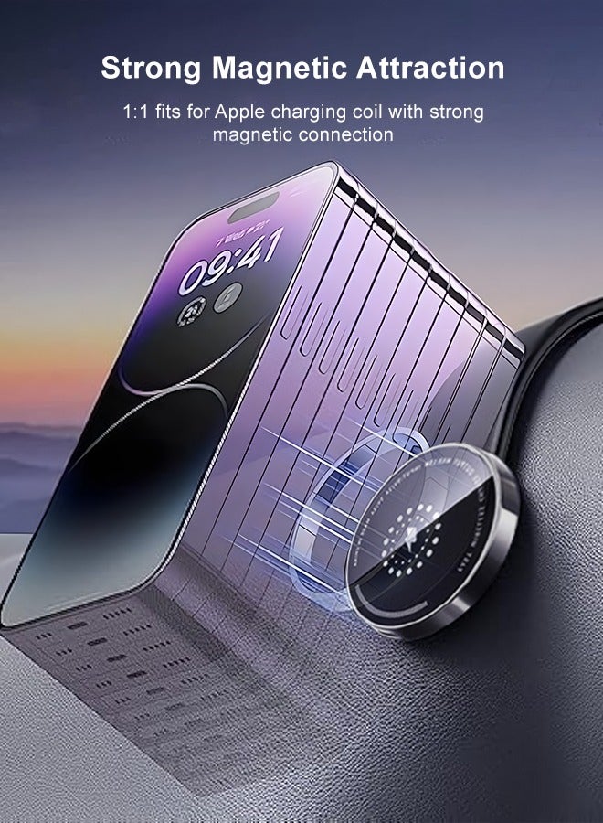 Aijmil حامل هاتف مغناطيسي للسيارة مع دعم شحن، متوافق مع آيفون 15 برو ماكس و15 برو و15 بلس، مصنوع من سبائك التيتانيوم القابلة للثني والضبط، يثبت على جميع لوحات العدادات و الزجاج الأمامي، موديل C02 - Image 4