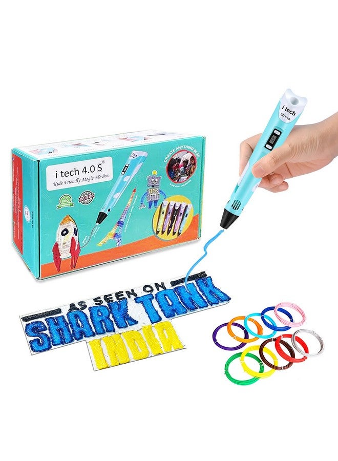WOL 3D WOL3D Itech (Blue) Magic 3D Pen with 12 in 1 (5M) PLA Filaments for 3D Printing with Speed Control, Advanced Temperature Regulation, OLED Display & Ergonomic Design - Compatible. - Image 1
