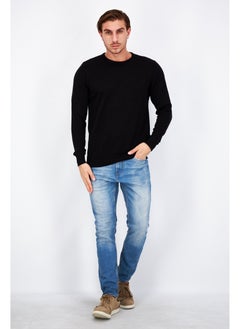 French Connection Men Crew Neck Plain Long Sleeves Sweatshirt, Black  - Image 5