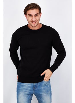 French Connection Men Crew Neck Plain Long Sleeves Sweatshirt, Black  - Image 1