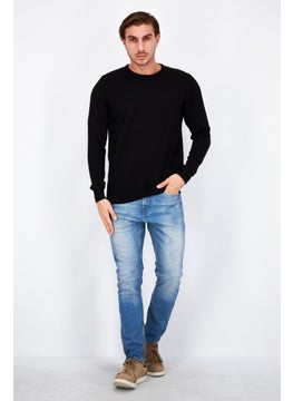 French Connection Men Crew Neck Plain Long Sleeves Sweatshirt, Black  - Image 4