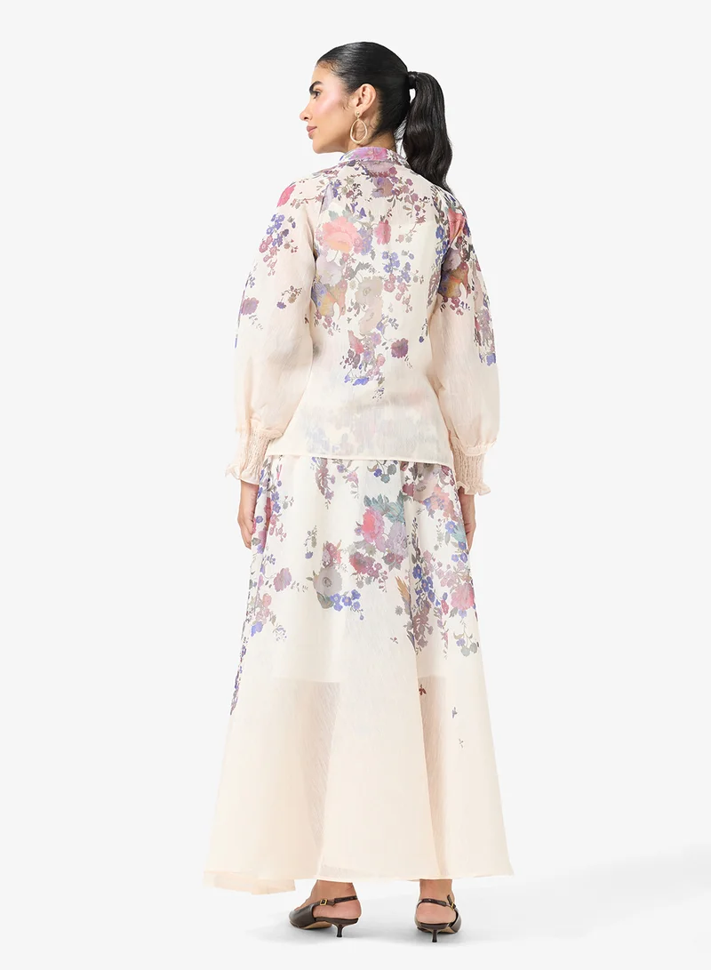 Ella  Printed Blouse & Skirt Set for Women | Best Price UAE