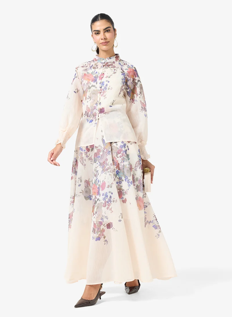 Ella  Printed Blouse & Skirt Set for Women | Best Price UAE