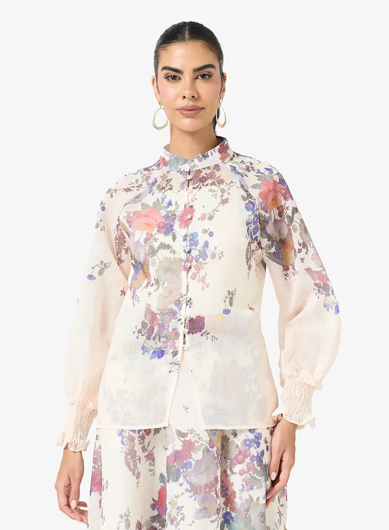 Ella  Printed Blouse & Skirt Set for Women | Best Price UAE