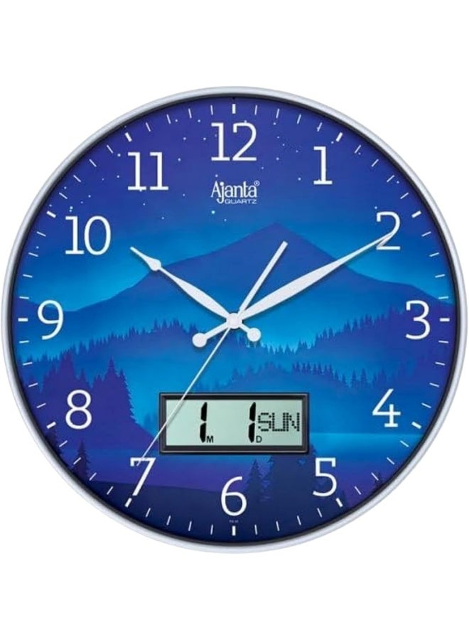 Ajanta 6097 Silver Designer Wall Clock | 36.7 cm Silent Sweep | Dome Glass | Premium Modern Home & Office Decor | 1-Year Warranty - Image 1