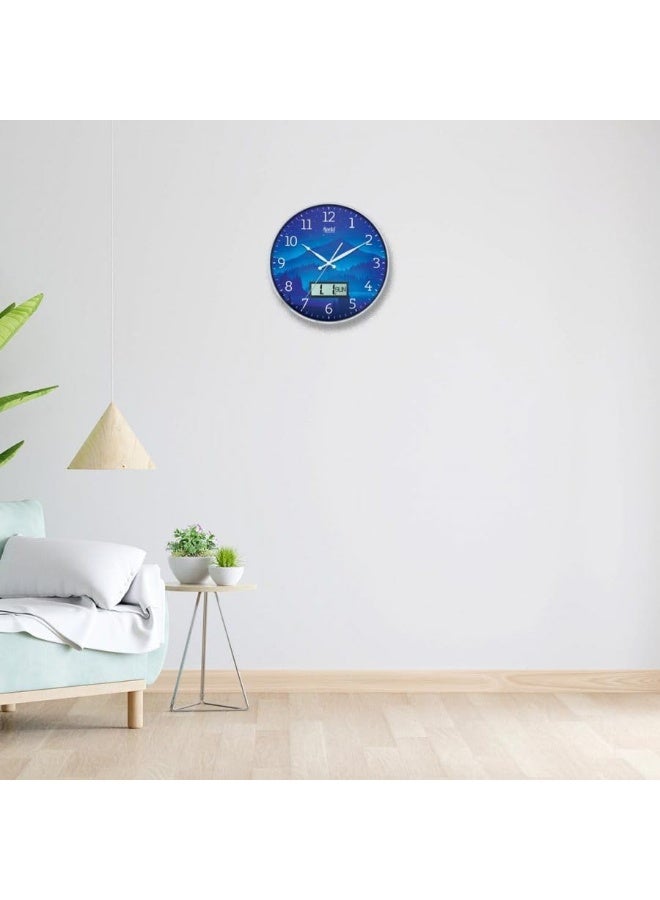 Ajanta 6097 Silver Designer Wall Clock | 36.7 cm Silent Sweep | Dome Glass | Premium Modern Home & Office Decor | 1-Year Warranty - Image 2