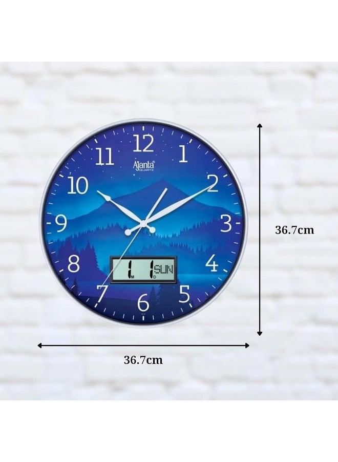 Ajanta 6097 Silver Designer Wall Clock | 36.7 cm Silent Sweep | Dome Glass | Premium Modern Home & Office Decor | 1-Year Warranty - Image 3