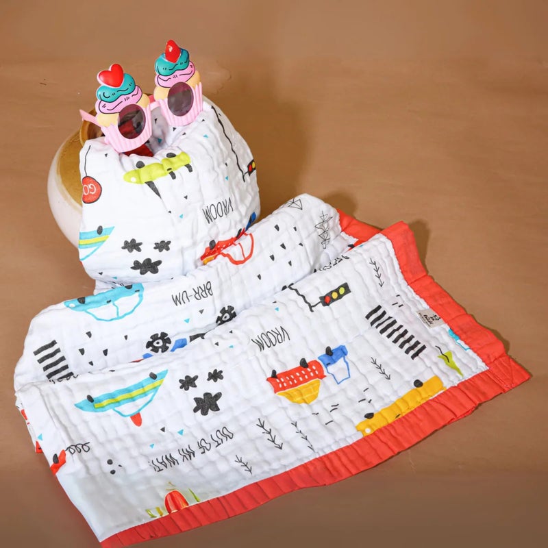 SMILE BABY 100% Organic Cotton 6-Layer Muslin Baby Blanket (100x110 cm) is Super Soft, Breathable, and Gentle on Baby's Skin. Perfect for Comfort, Warmth, and Everyday use. Includes 1 Blanket - Image 3