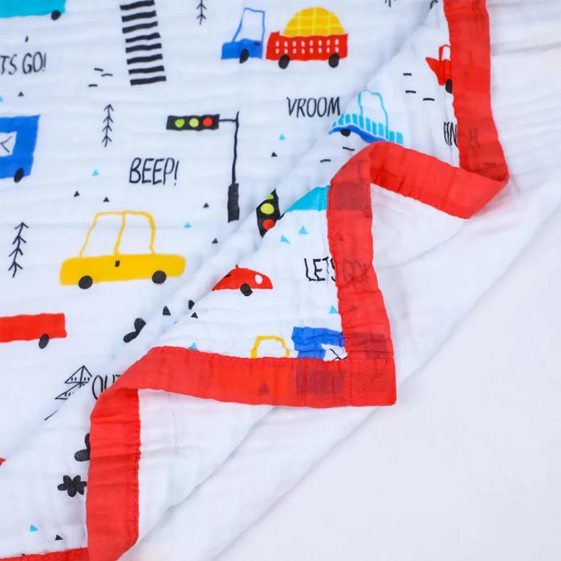 SMILE BABY 100% Organic Cotton 6-Layer Muslin Baby Blanket (100x110 cm) is Super Soft, Breathable, and Gentle on Baby's Skin. Perfect for Comfort, Warmth, and Everyday use. Includes 1 Blanket - Image 2