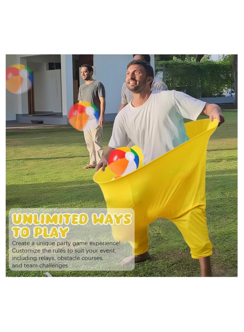 مجموعة ألعاب ساحة "جراني بانتس" مع 4 كرات نطاطة ومضخة هواء واحدة لألعاب الحفلات الخارجية ولاجتماعات العائلة والتجمعات في الفناء الخلفي وأنشطة بناء الفريق باللون الأصفر - Image 5