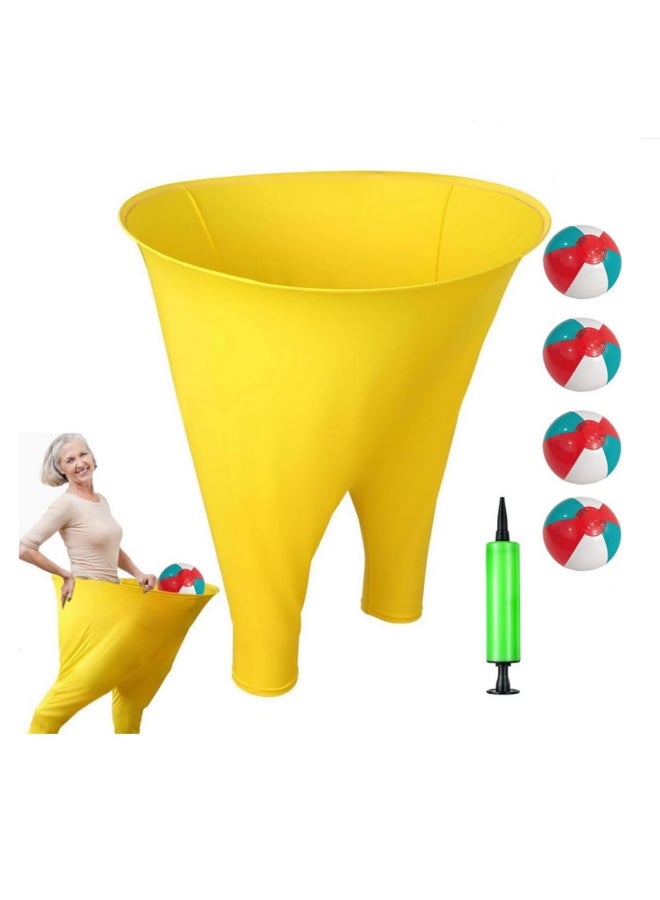 مجموعة ألعاب ساحة "جراني بانتس" مع 4 كرات نطاطة ومضخة هواء واحدة لألعاب الحفلات الخارجية ولاجتماعات العائلة والتجمعات في الفناء الخلفي وأنشطة بناء الفريق باللون الأصفر - Image 1