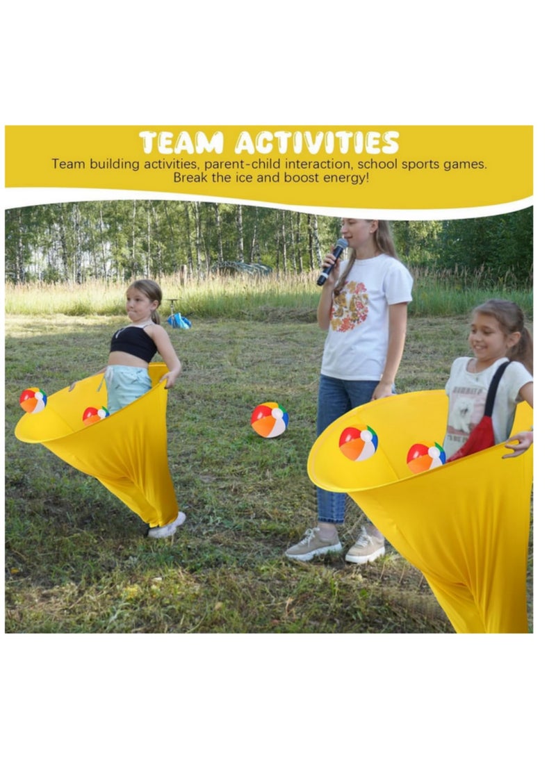 مجموعة ألعاب ساحة "جراني بانتس" مع 4 كرات نطاطة ومضخة هواء واحدة لألعاب الحفلات الخارجية ولاجتماعات العائلة والتجمعات في الفناء الخلفي وأنشطة بناء الفريق باللون الأصفر - Image 2