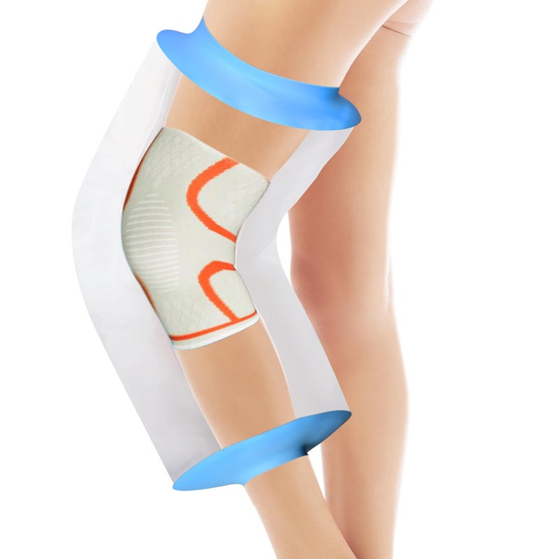 Knee Cast Cover for Shower Large Size KT1180L Waterproof Knee Surgery Shower Cover for Knee Replacement Surgery ACL Surgery Wound Burns Knee Cover for Showering After Surgery for Adults