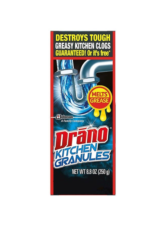 Drano Kitchen Granules Drain Clog Remover and Cleaner, Unclogs blockage from Grease or Cooking Oil, 8.8 oz - Image 1