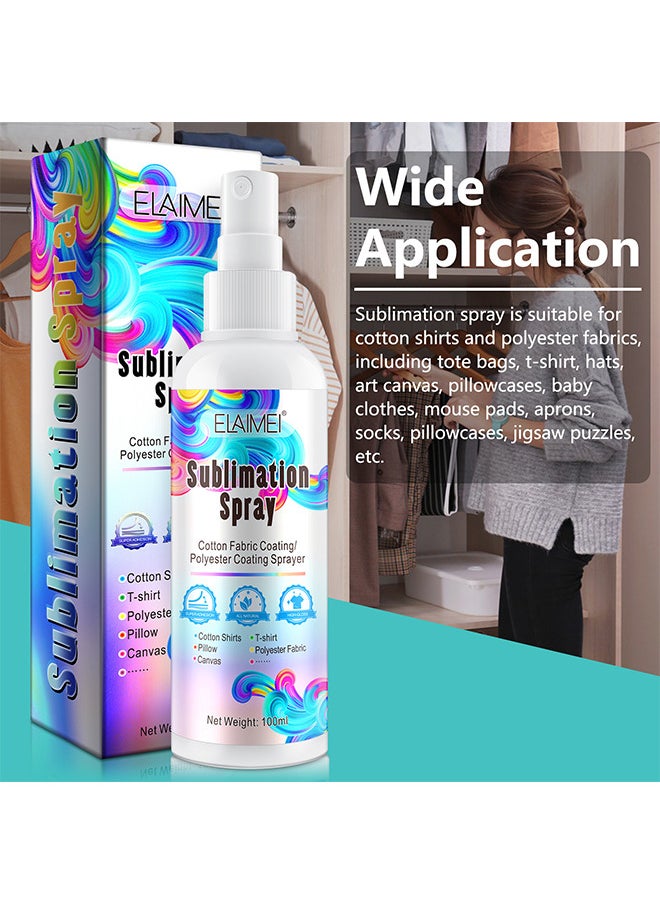 Elaimei - Sublimation Spray For Cotton Shirts 100ML, Sublimation Coating Spray For Cotton, Canvas, Polyester Fabric, Quick Dry And Waterproof, Super Adhesion, High Gloss - Image 1