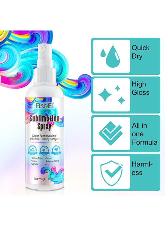 Elaimei - Sublimation Spray For Cotton Shirts 100ML, Sublimation Coating Spray For Cotton, Canvas, Polyester Fabric, Quick Dry And Waterproof, Super Adhesion, High Gloss - Image 1