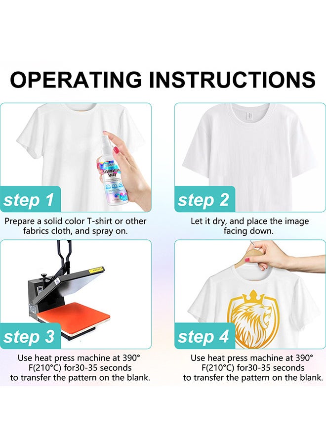 Elaimei - Sublimation Spray For Cotton Shirts 100ML, Sublimation Coating Spray For Cotton, Canvas, Polyester Fabric, Quick Dry And Waterproof, Super Adhesion, High Gloss - Image 1