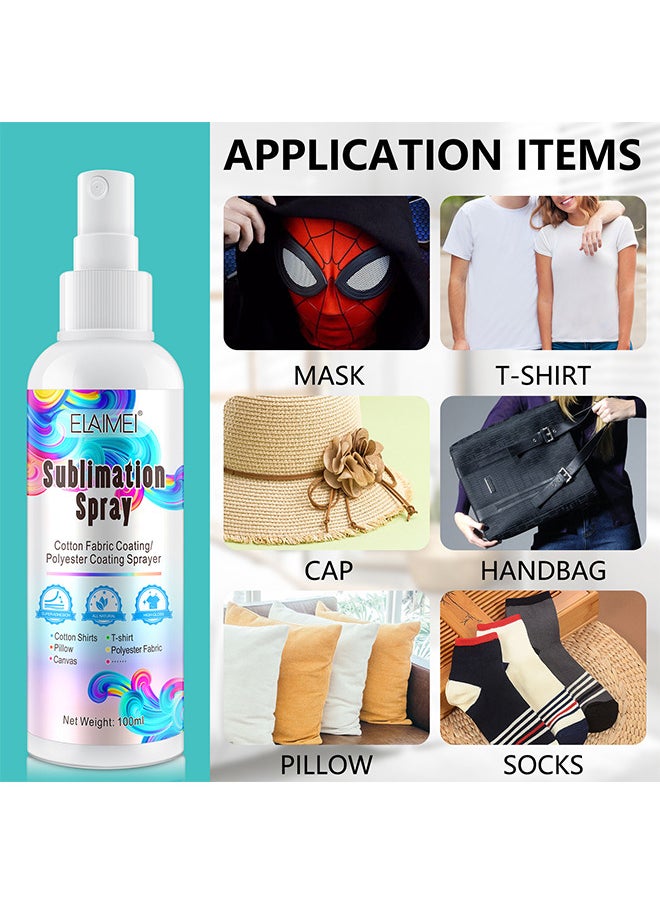 Elaimei - Sublimation Spray For Cotton Shirts 100ML, Sublimation Coating Spray For Cotton, Canvas, Polyester Fabric, Quick Dry And Waterproof, Super Adhesion, High Gloss - Image 1