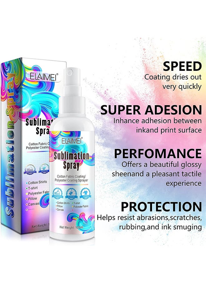Elaimei - Sublimation Spray For Cotton Shirts 100ML, Sublimation Coating Spray For Cotton, Canvas, Polyester Fabric, Quick Dry And Waterproof, Super Adhesion, High Gloss - Image 1