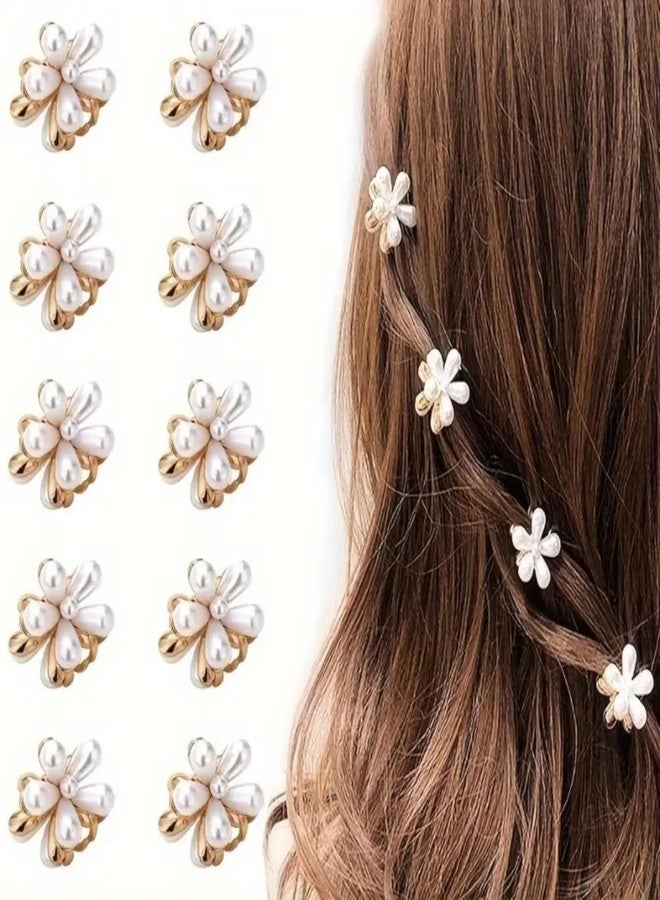 باكتيف مجموعة مشابك شعر أنيقة من PACTIV "Floral" مكونة من 10 قطع، مزينة بزهور من اللؤلؤ الصناعي - إكسسوارات شعر أنيقة من سبيكة معدنية للنساء والفتيات، مثالية لتصفيف وتزيين الشعر. - Image 3