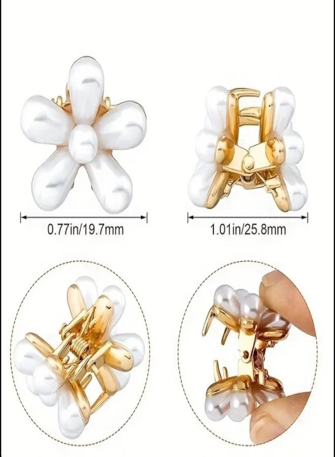 باكتيف مجموعة مشابك شعر أنيقة من PACTIV "Floral" مكونة من 10 قطع، مزينة بزهور من اللؤلؤ الصناعي - إكسسوارات شعر أنيقة من سبيكة معدنية للنساء والفتيات، مثالية لتصفيف وتزيين الشعر. - Image 4