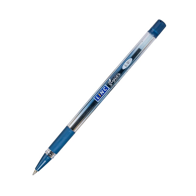 linc 0.6 mm Glycer Smooth Ball Pen Card Pack | Blue Ink | Set of 10 - Image 4