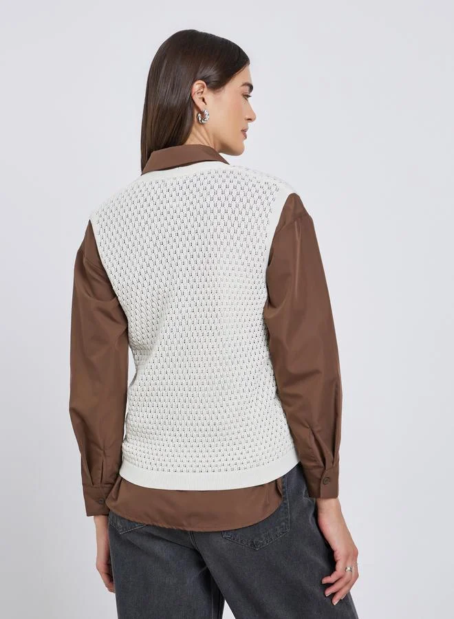 Styli Styli White Sleeveless Knit Top