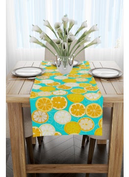 Cango Home Yellow Green Lemon Patterned Digital Printed Runner  - Image 1