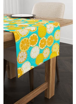 Cango Home Yellow Green Lemon Patterned Digital Printed Runner  - Image 2
