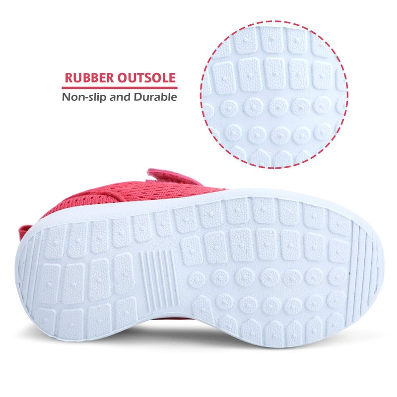 HIITAVE Toddler Girl Shoes Cute Sneakers Breathable Tennis Shoes for Walking,Trail Running,School Hot Pink 6 M US Toddler - Image 5