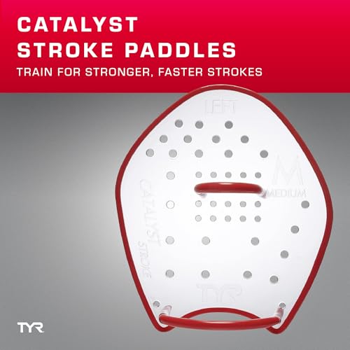 TYR Catalyst Stroke Swim Paddles - Adult Swim Paddles for Training - Durable, Flexible Hand Fins for Building Strength, Endurance, and Improving Technique - Image 2