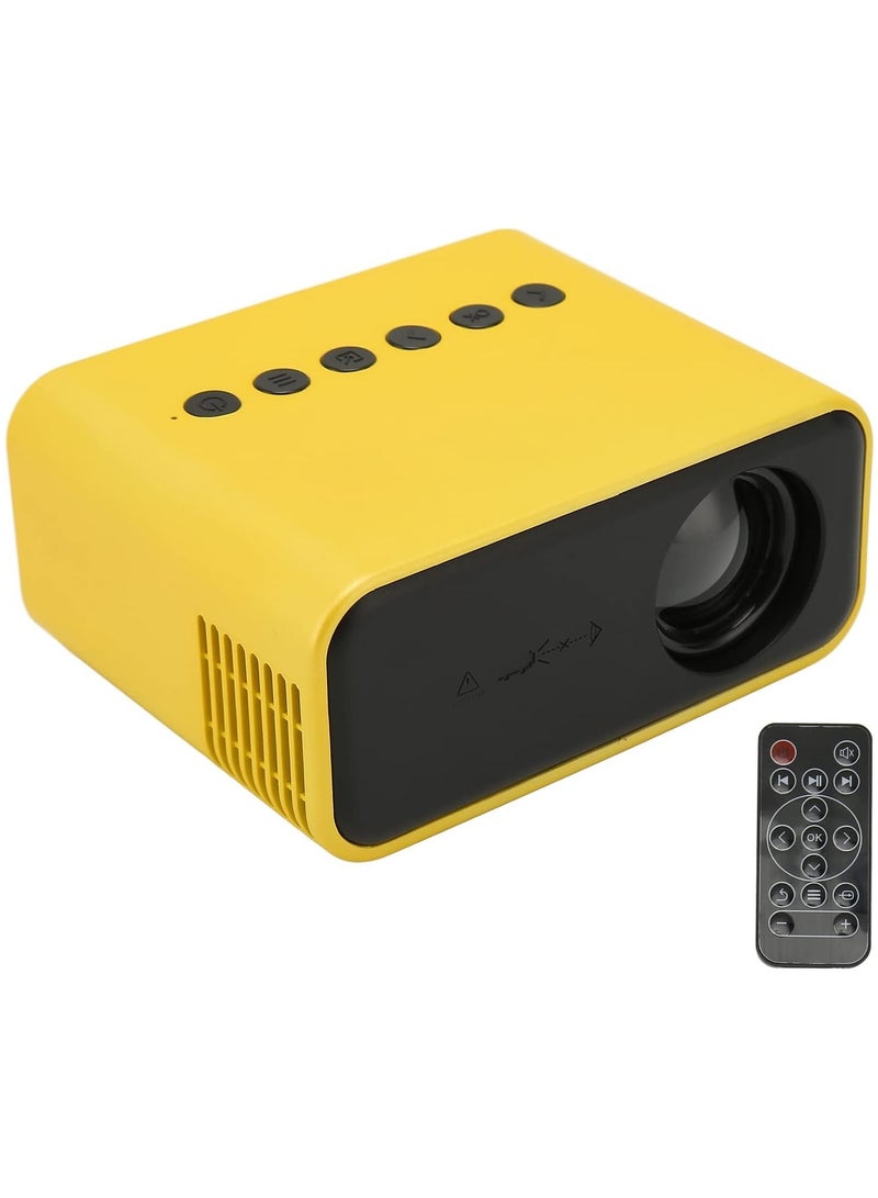 Video Projector, Yellow Portable Movie Projector Eye Protection Small 1920x1080 1080P HD 100-240V LED for Kids for Outdoor (US Plug) - Image 4