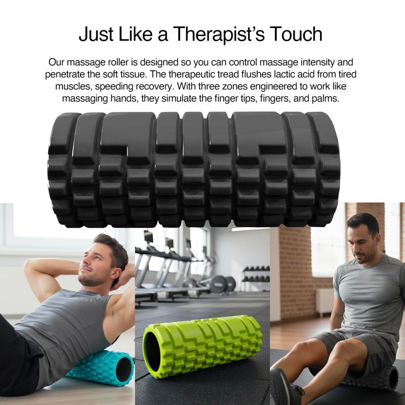 321 STRONG 5 in 1 Foam Roller Set with Hollow Core Deep Tissue Massager, Muscle Roller Stick, Stretching Strap, Spikey Plantar Fasciitis Ball, and Carry Bag, with 4K eBook - Image 2