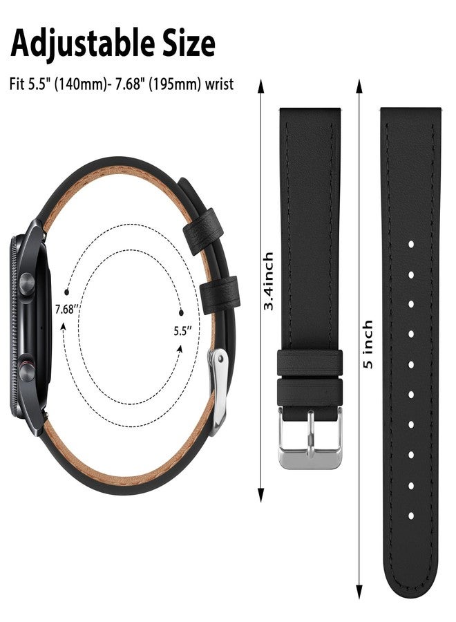 Meliya Leather Watch Bands 18mm 20mm 22mm Quick Release Watch Strap, Classic Leather Wristband for Women Men (Black, 22mm) - Image 3