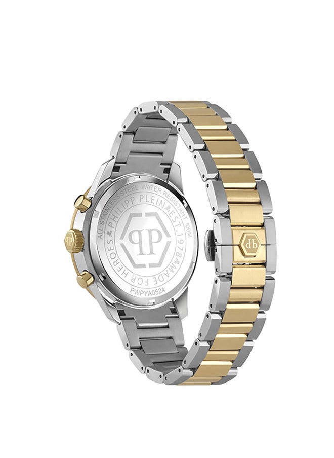 PHILIPP PLEIN - PLEINMETER Philipp Plein Supreme Men's Chronograph Watch, Gold & Emerald Green Design, Two-Tone Bracelet, 44mm Stainless Steel Case, 50m Water Resistant - Image 1