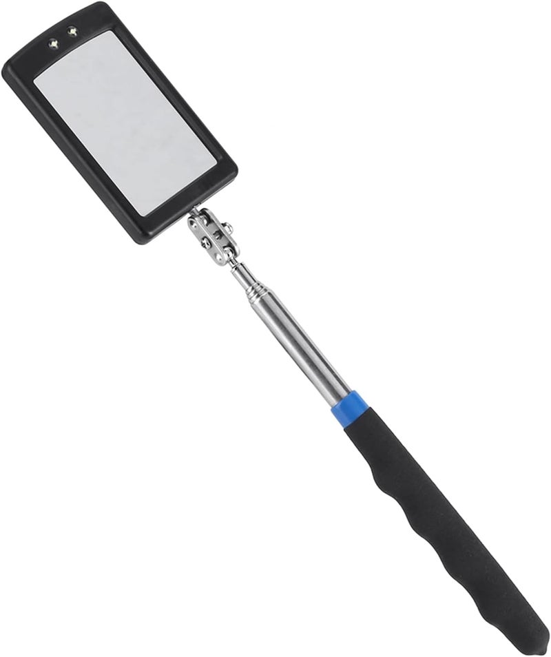 Zerodis Vehicle Inspection Mirror Alloy Steel Telescoping Handle 360 Degree Rotatable Head Magnetic Pickup Retrieve Screws Bolts Nuts for Engine Repair Automotive Confined Spaces - Image 1