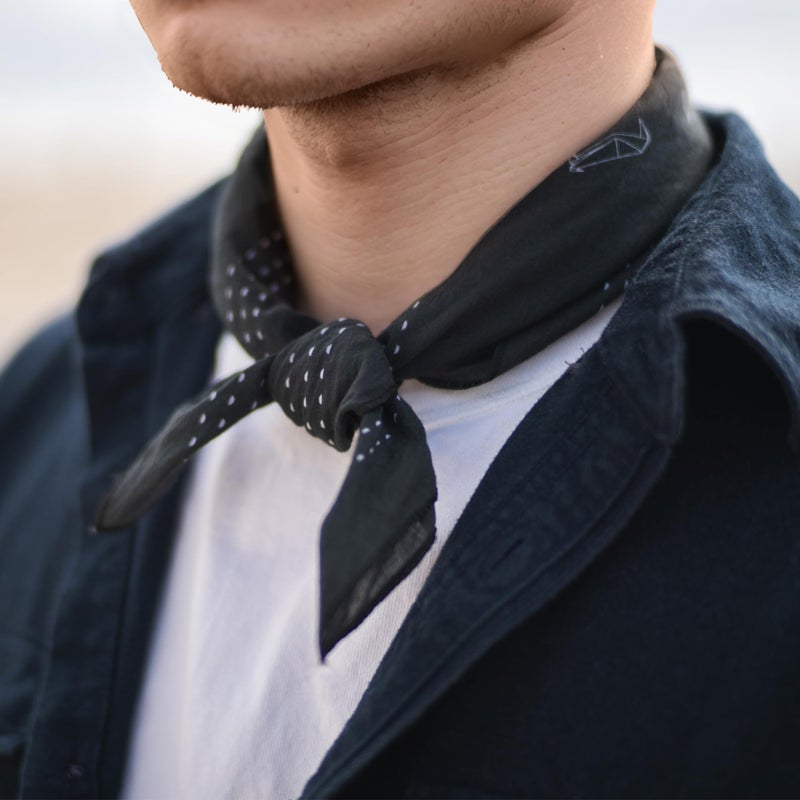 WHTE MOSS Bandana â€“ 100% Cotton Extra Soft Scarf Handkerchief for Men & Women (Origami Black) - Image 5