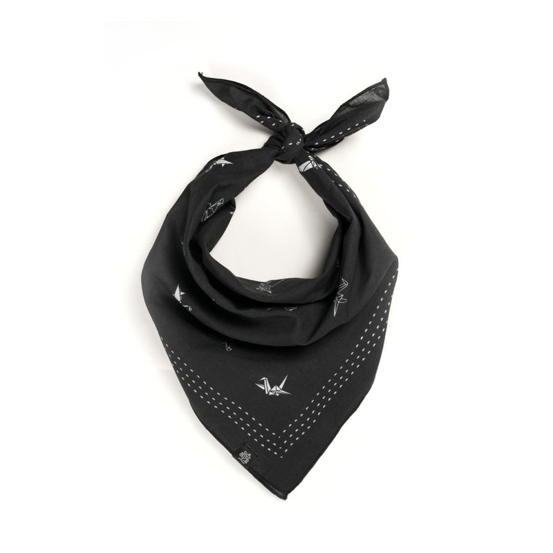 WHTE MOSS Bandana â€“ 100% Cotton Extra Soft Scarf Handkerchief for Men & Women (Origami Black) - Image 1