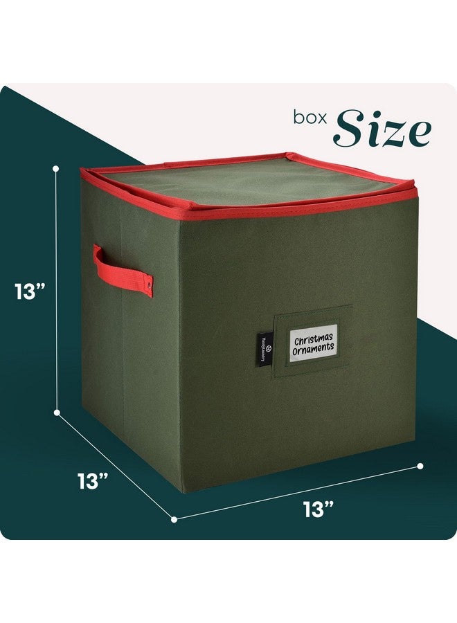 Handy Laundry Christmas Ornament Storage - Stores up to 64 Holiday Ornaments, Adjustable Dividers, Zippered Closure with Two Handles. Attractive Storage Box Keeps Holiday Decorations Clean and Dry for Next Season - Image 5
