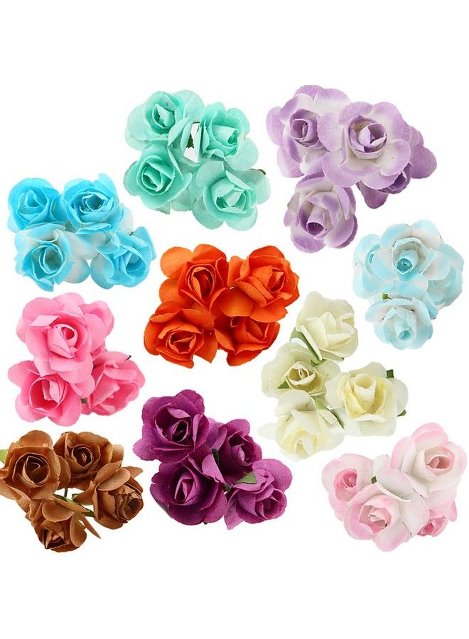 CCINEE 100Pcs 3 5 Inch Assorted Colors Mini Paper Flowers Artificial Paper Flowers For Crafts And Decoration 10 Colors - Image 1