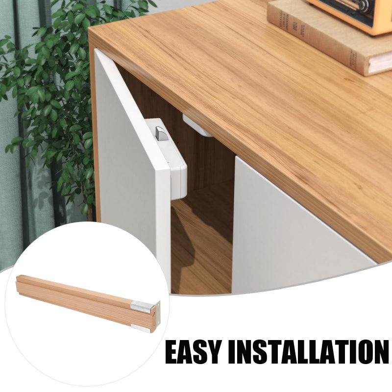 Wooden Bottom Mount Drawer Slides 350mm Set with Metal Rails for Kitchen Cabinet Dresser - Image 4